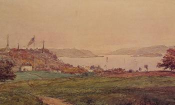Jasper Francis Cropsey : Looking North on the Hudson
